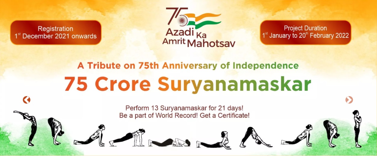 ICCR in collaboration with National Yogasana Sports Federation for India invites yoga enthusiasts from across the world to participate in "750 Million Surya Namaskar" project